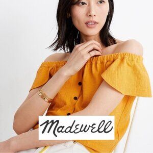 Madewell Yellow Ruffled Sleeveless Blouse